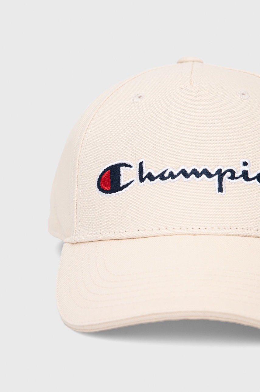 

Бавовняна кепка Champion 805550 колір бежевий з аплікацією