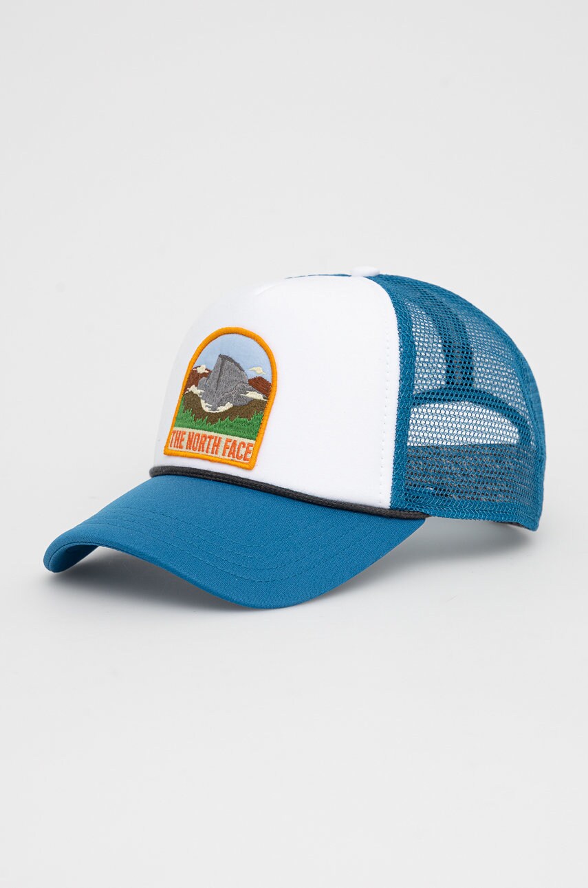 

Шапка с козирка The North Face Valley Trucker с апликация, Син
