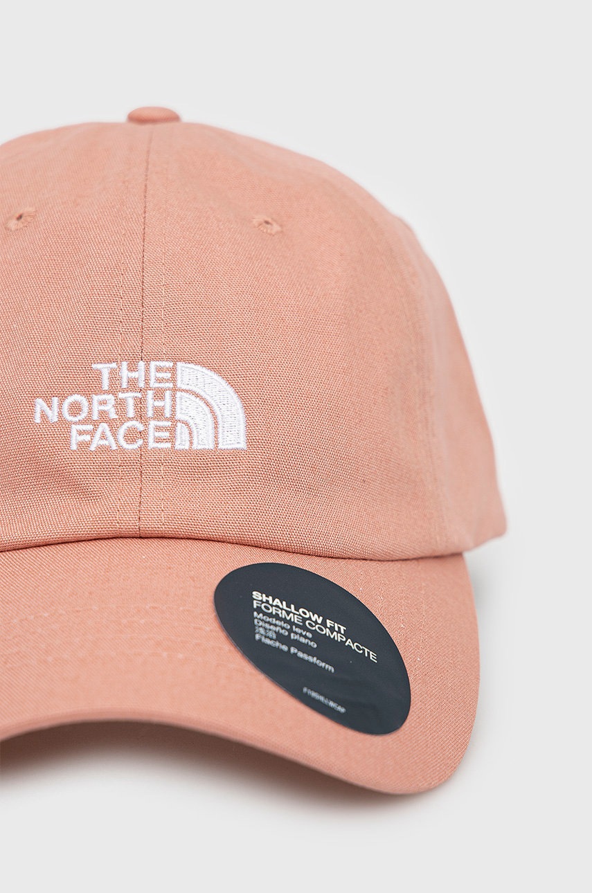 

Хлопковая кепка The North Face цвет розовый с аппликацией