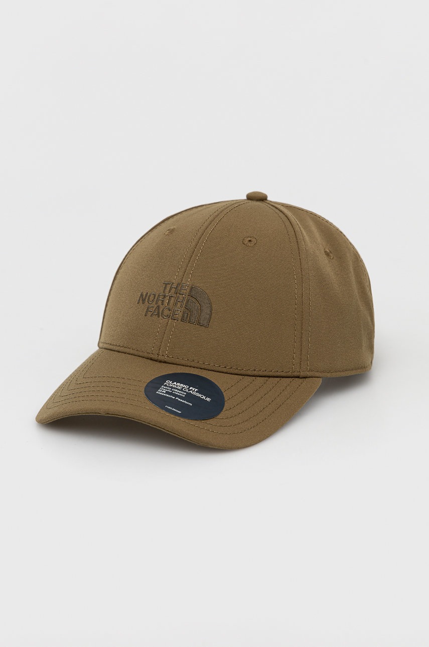 

Шапка The North Face в зелено с апликация, Зелен