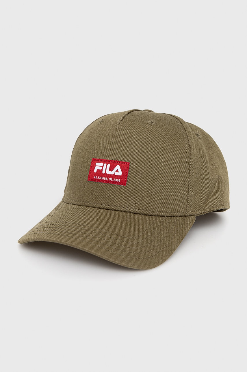 Fila Sapca Culoarea Verde, Cu Imprimeu