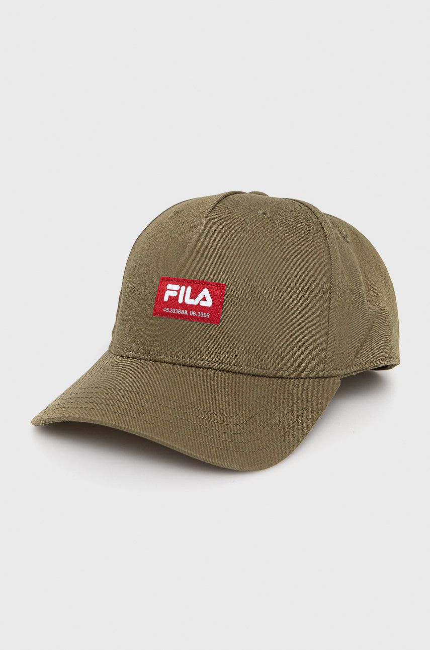 Fila Sapca Culoarea Verde, Cu Imprimeu