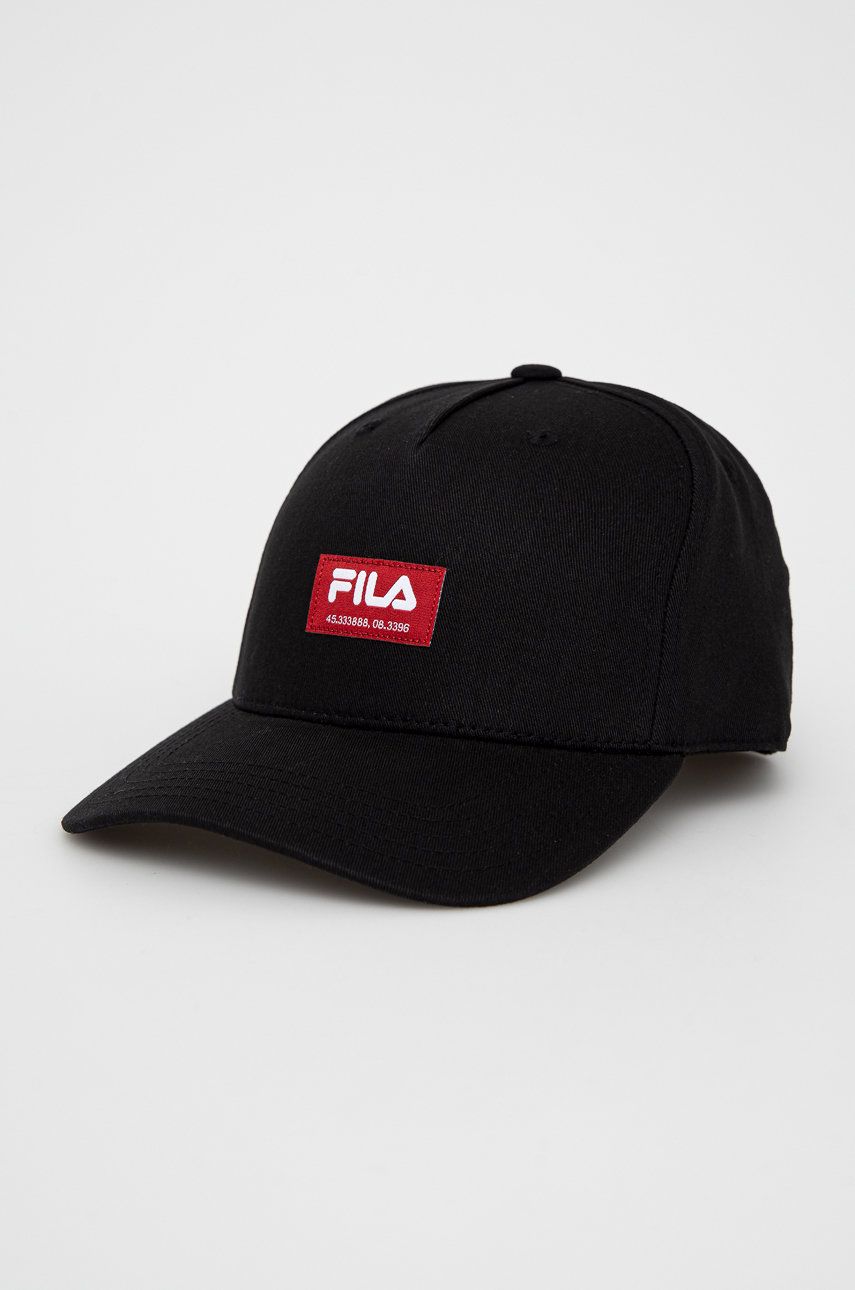 Fila Sapca Culoarea Negru, Cu Imprimeu