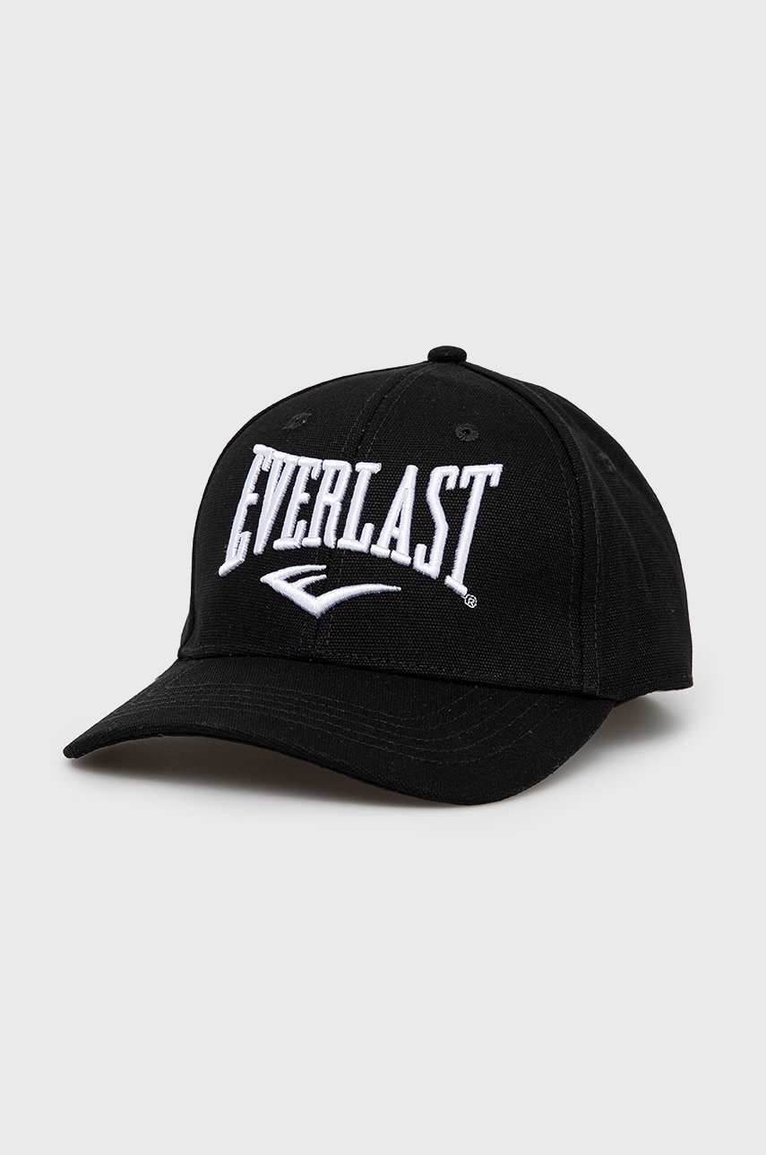 Bavlněná čepice Everlast černá barva, s aplikací