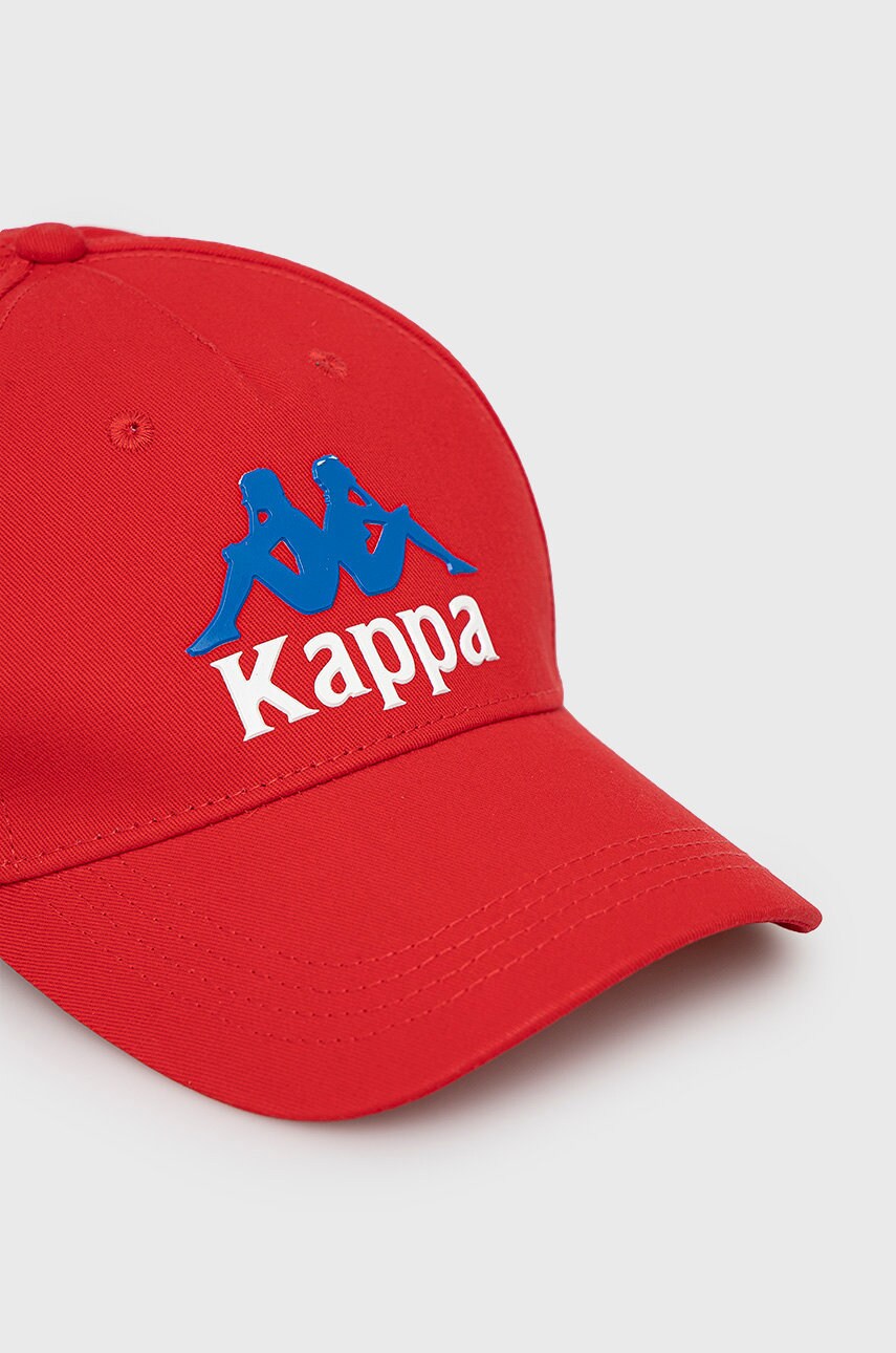 

Хлопковая кепка Kappa цвет красный с аппликацией