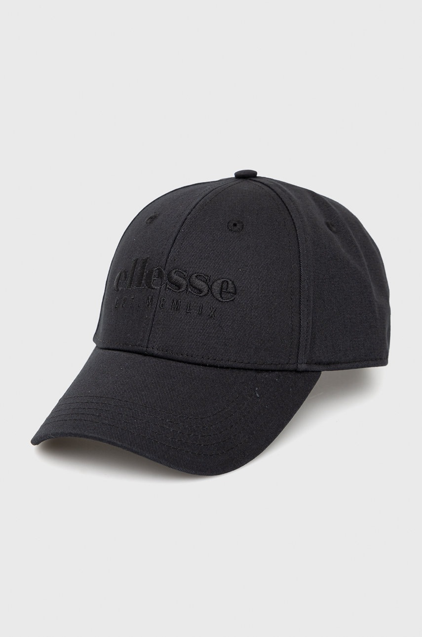 

Памучна шапка Ellesse в черно с апликация, Черен