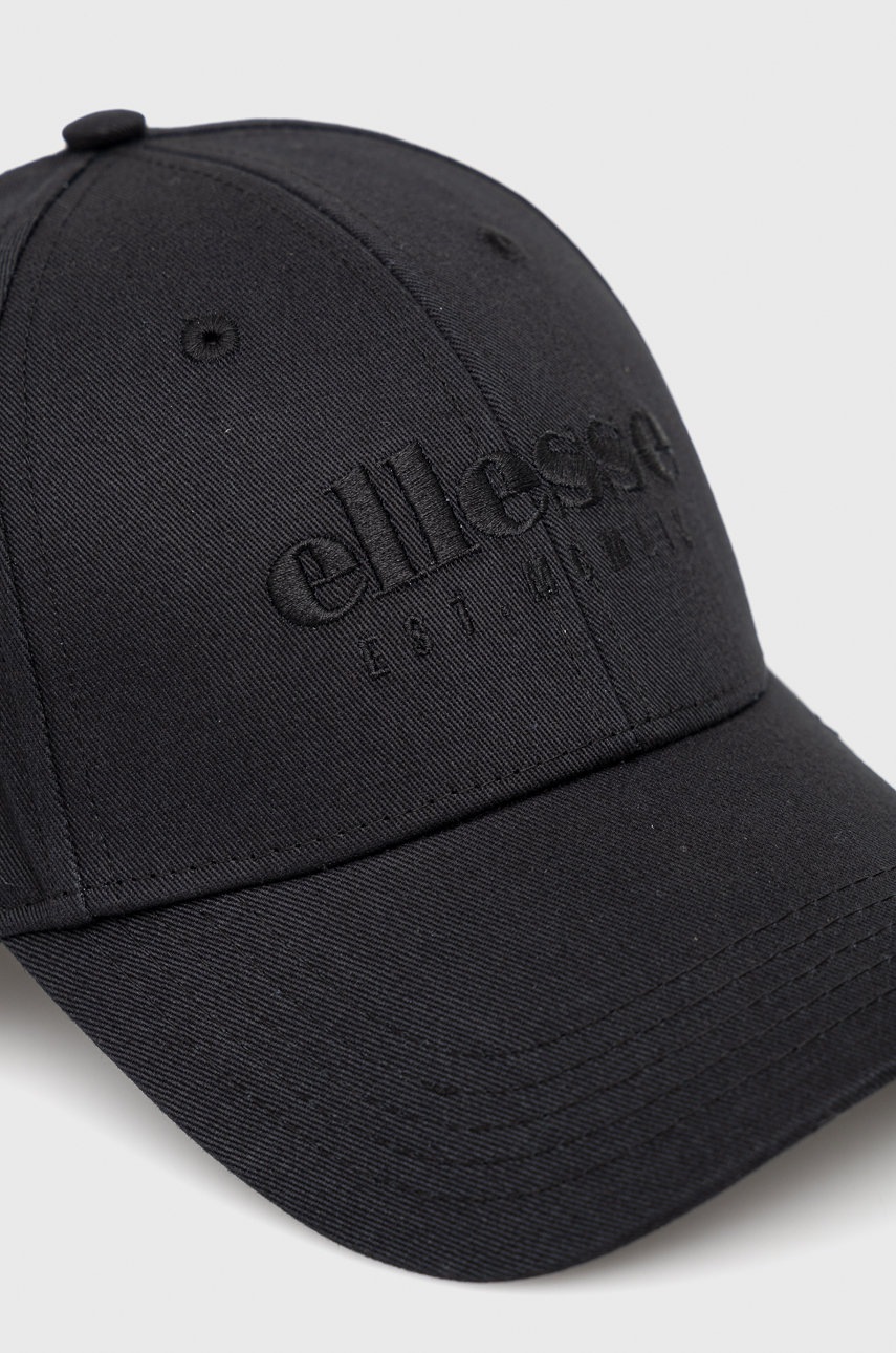 

Бавовняна кепка Ellesse колір чорний з аплікацією