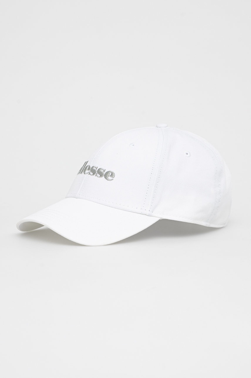 Ellesse caciula din bumbac culoarea alb, neted