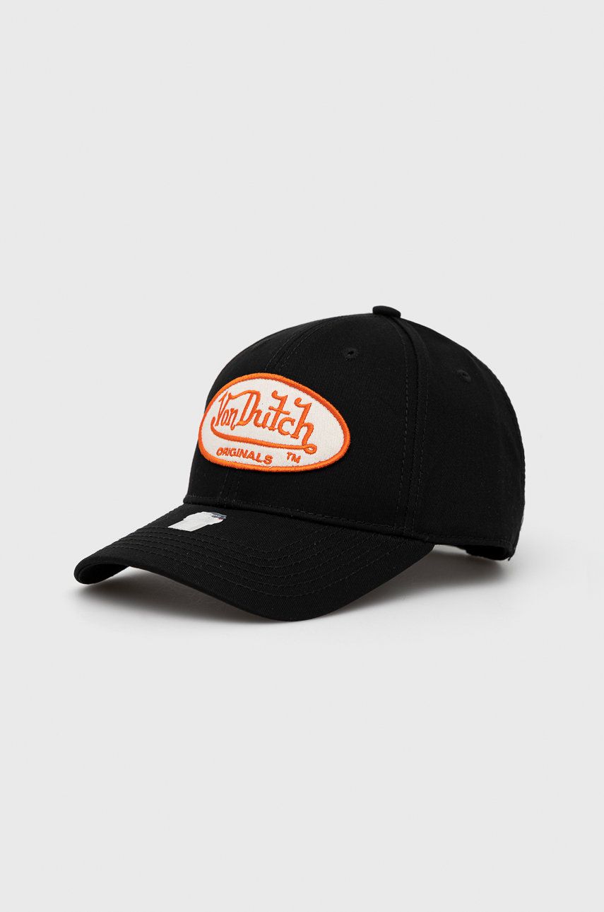 Von Dutch czapka kolor czarny z aplikacją