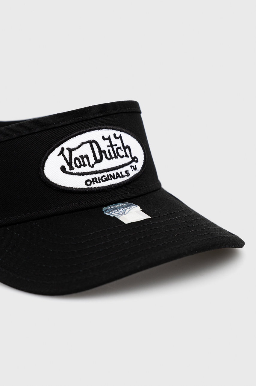 

Бавовняний козирок Von Dutch колір чорний з аплікацією