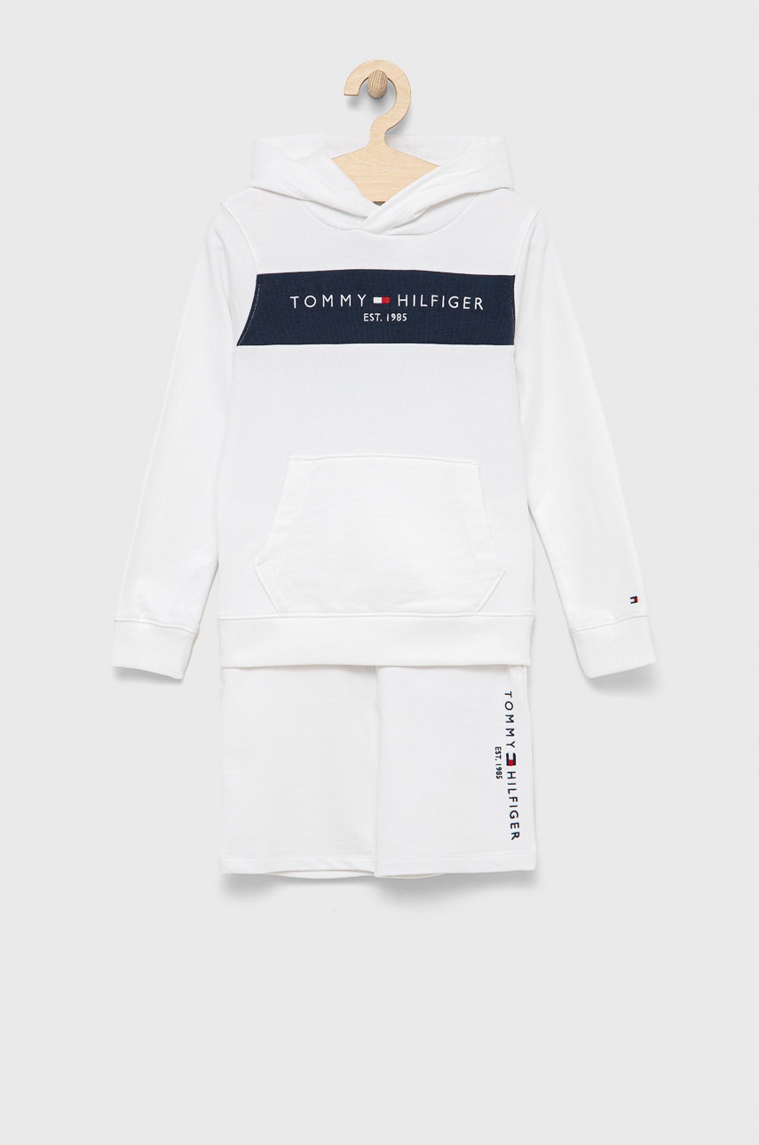 

Детски памучен комплект Tommy Hilfiger в бяло, Бял