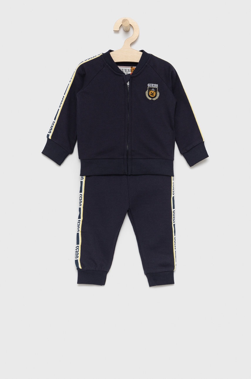 

Детски памучен анцуг Guess в тъмносиньо, Тъмносин