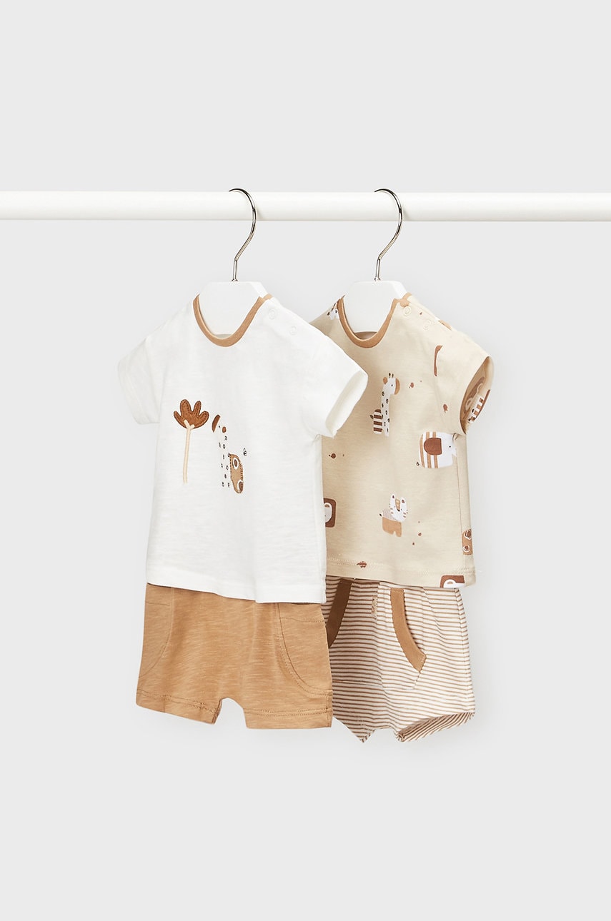 Mayoral newborn compleu copii (2-pack) culoarea bej