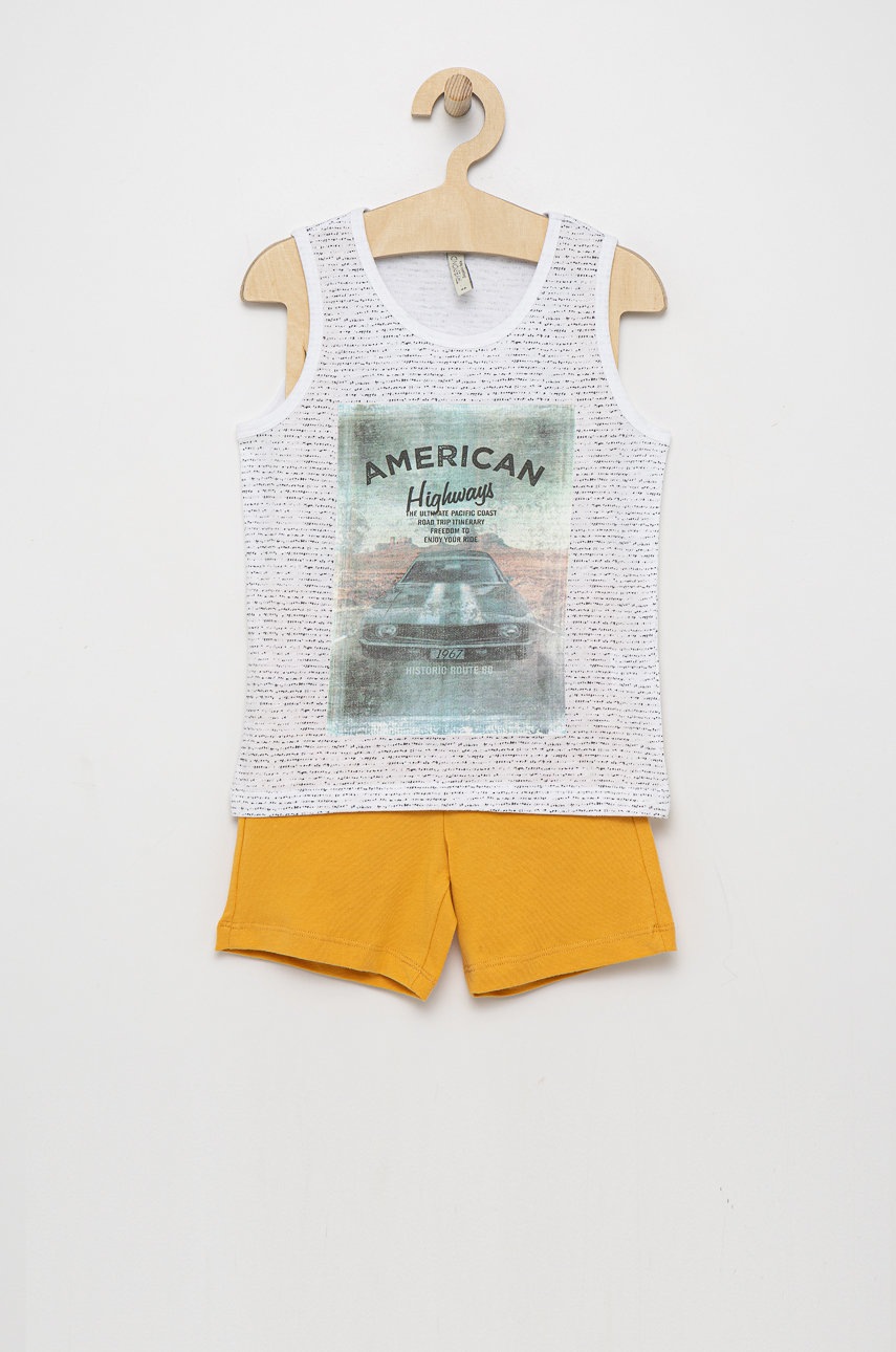 Детский комплект из хлопка Birba&Trybeyond цвет жёлтый Детский комплект из хлопка Birba&Trybeyond цвет жёлтый