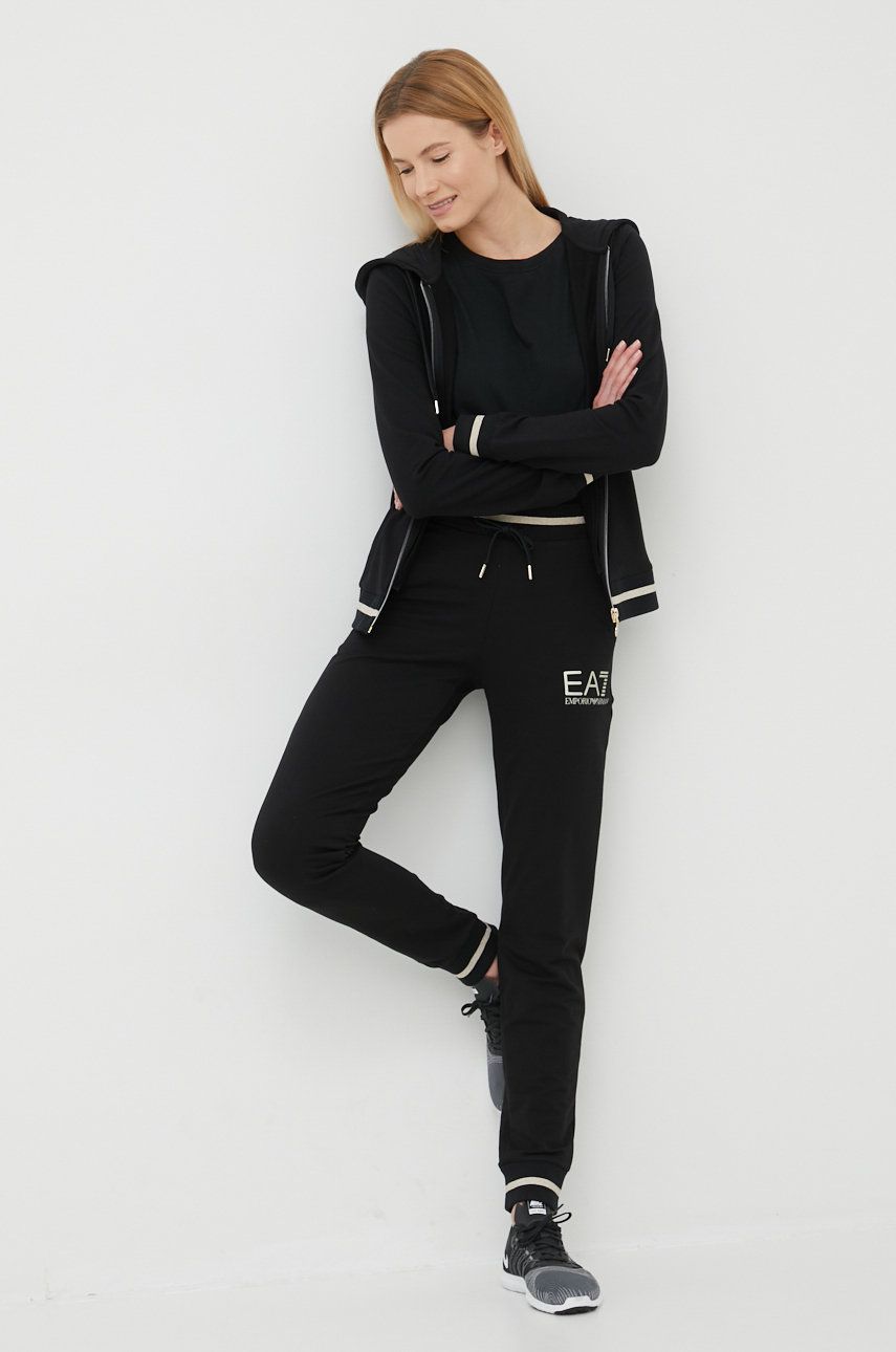 EA7 Emporio Armani Compleu femei, culoarea negru answear.ro