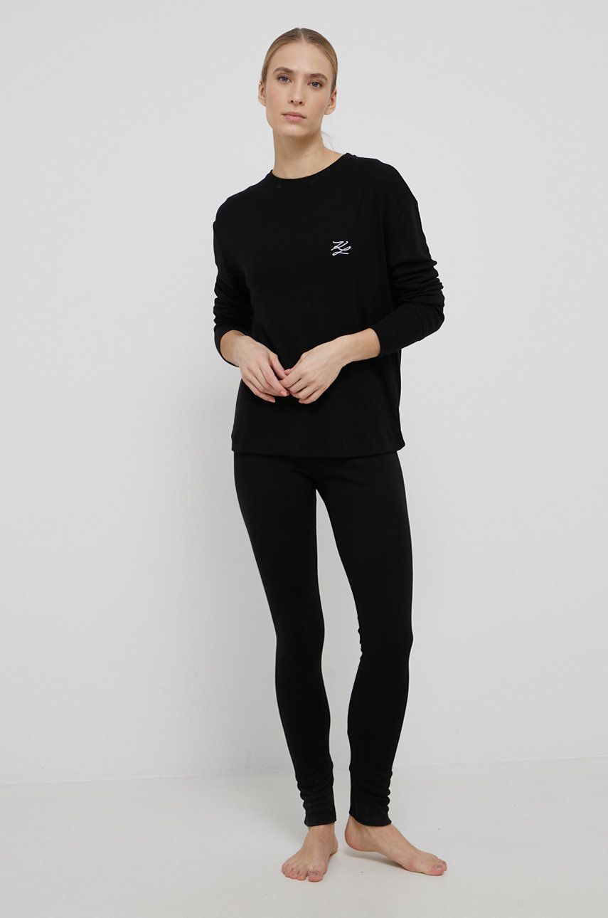 Karl Lagerfeld pijamale cu banda de ochi femei, culoarea negru answear.ro imagine noua