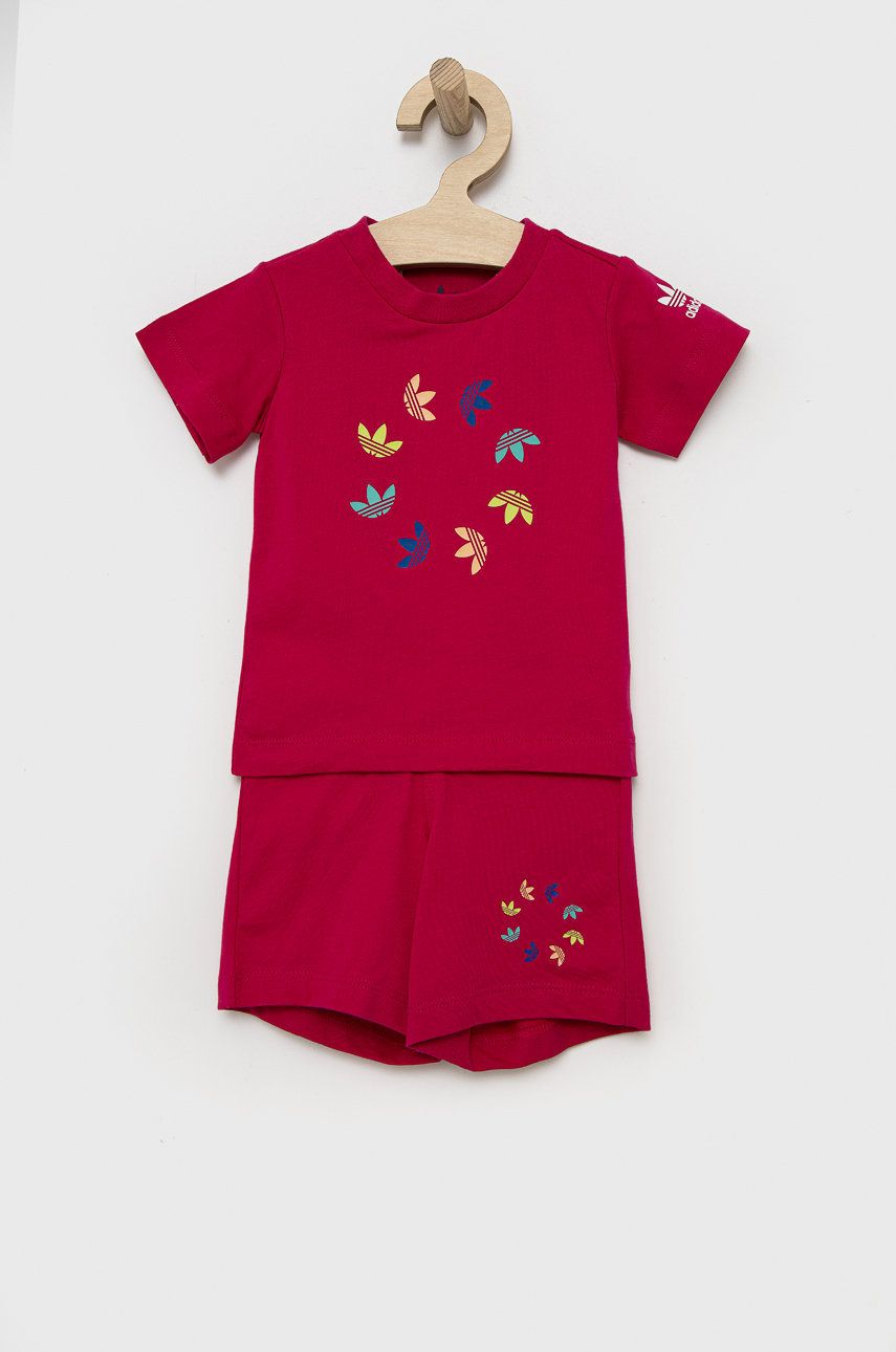 Adidas Originals komplet bawełniany dziecięcy kolor różowy