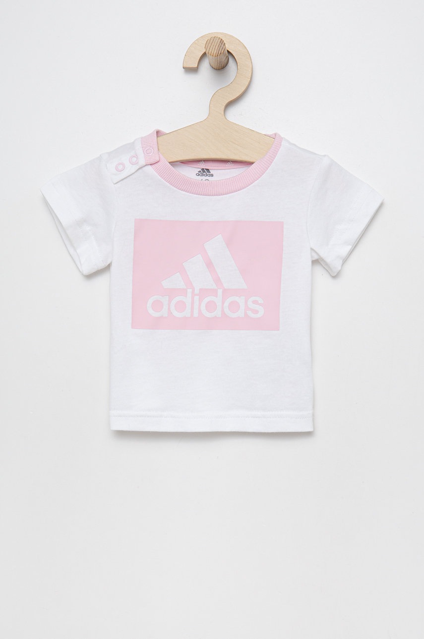 

Детский комплект из хлопка adidas цвет розовый