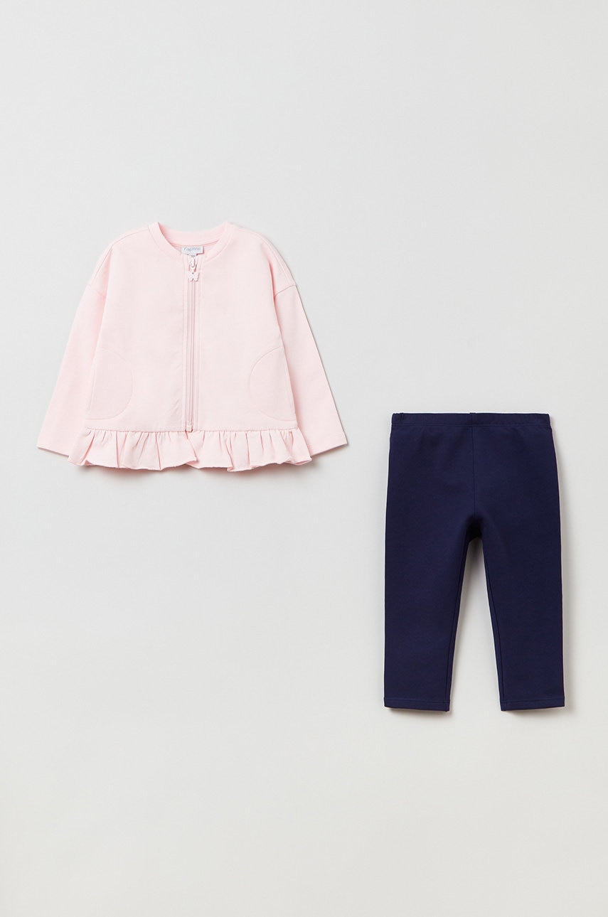 OVS set de bumbac pentru copii culoarea roz
