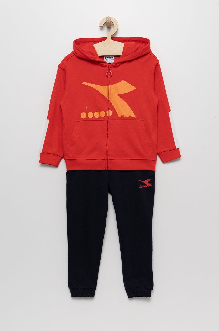 

Детски памучен анцуг Diadora в червено, Червен