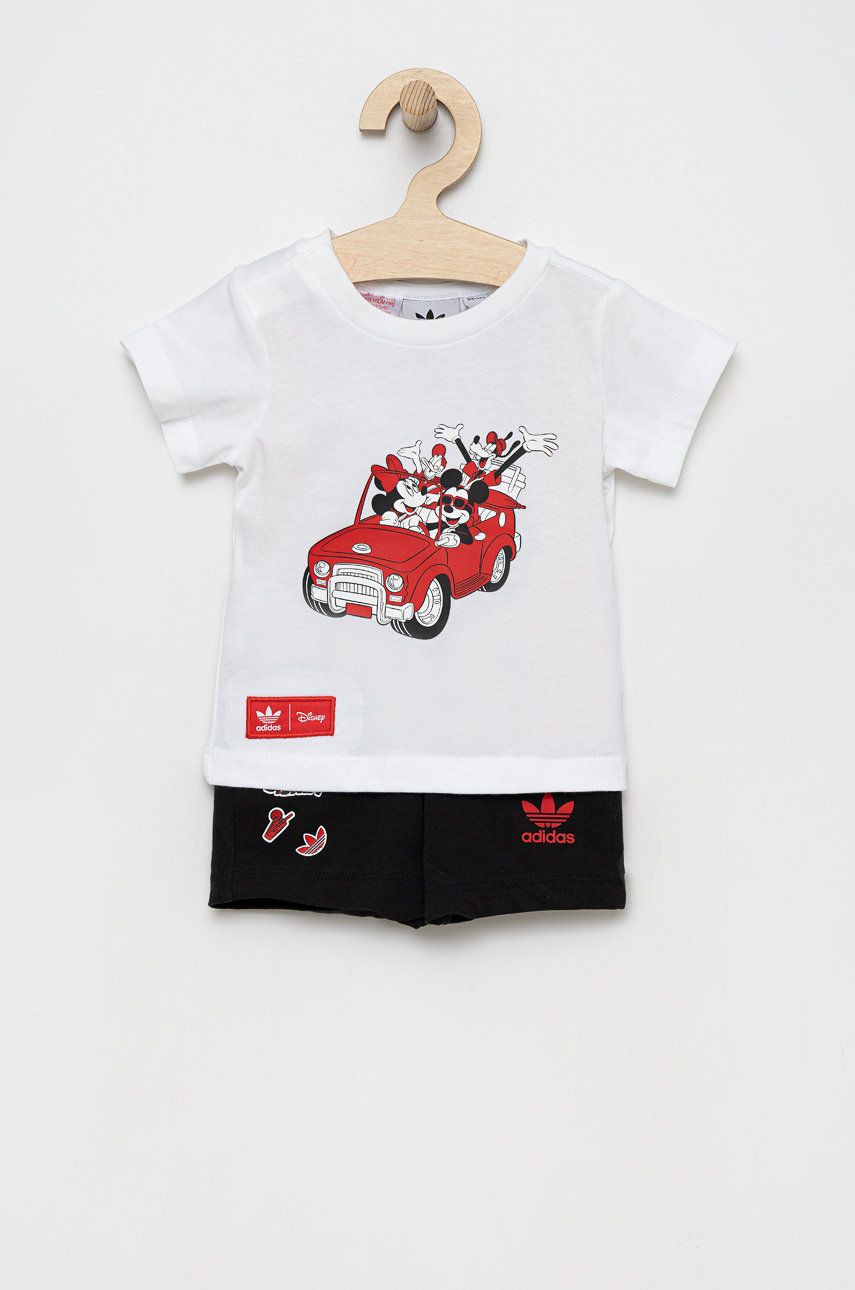 Levně Dětská bavlněná souprava adidas Originals Disney HF7538 bílá barva