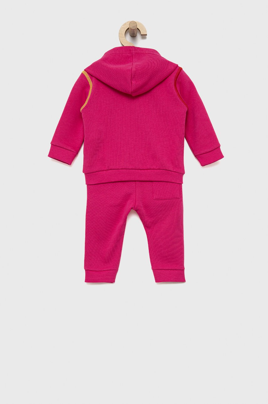

Детский хлопковый спортивный костюм United Colors of Benetton цвет розовый