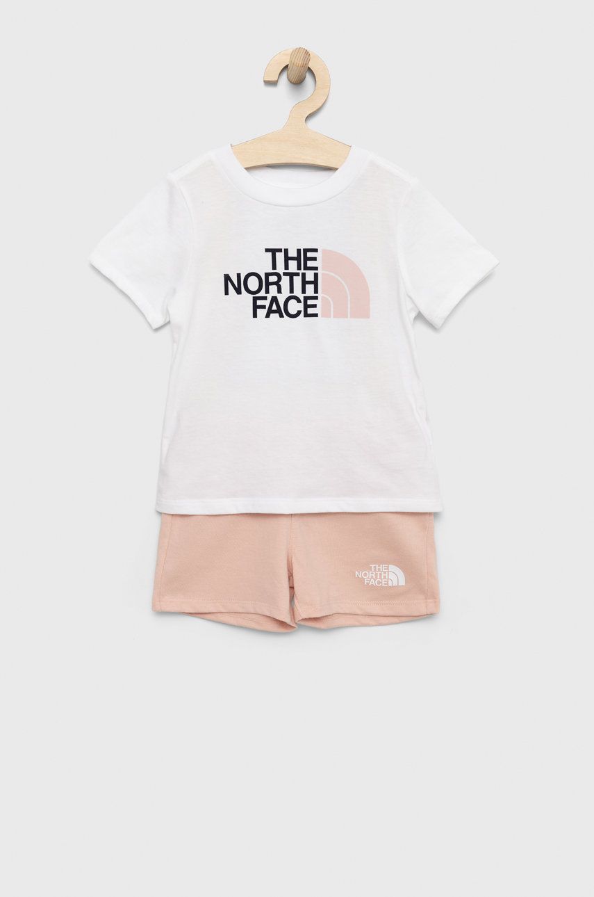 The North Face komplet bawełniany dziecięcy kolor różowy