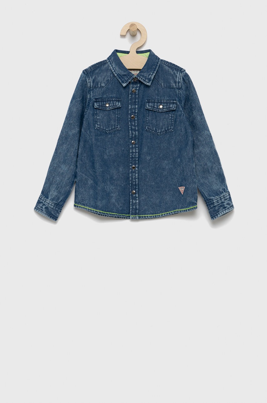 

Детска дънкова риза Guess, Син
