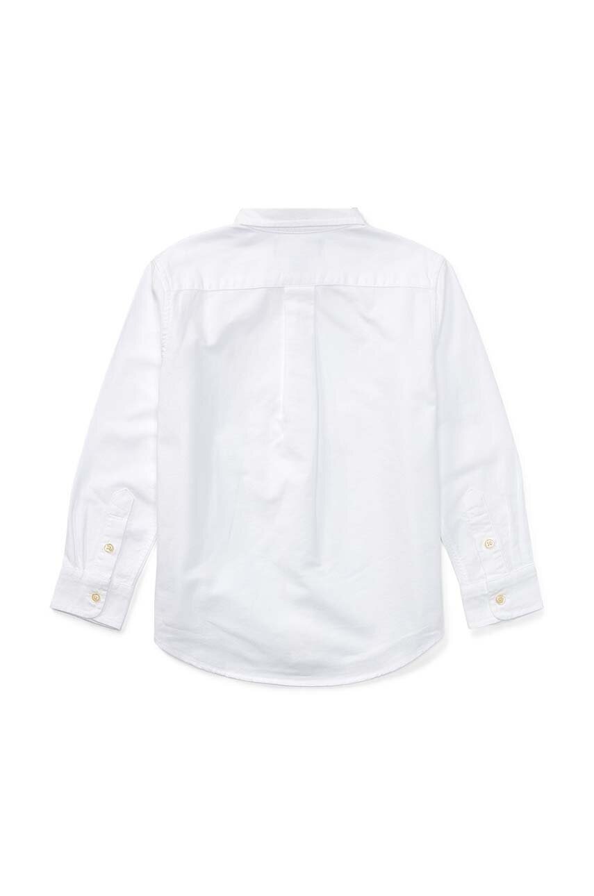 Детская хлопковая рубашка Polo Ralph Lauren цвет белый