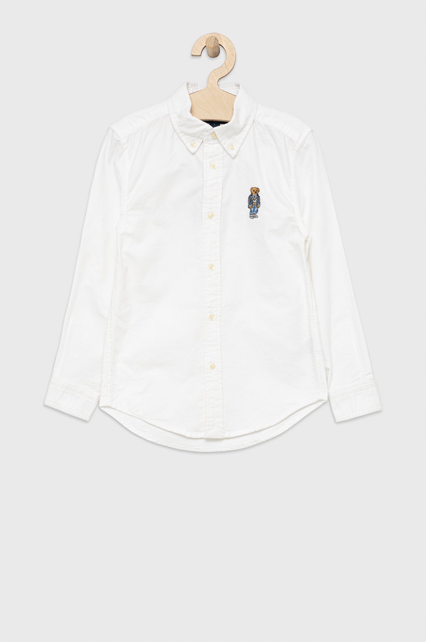 

Детска памучна риза Polo Ralph Lauren в бяло, Бял