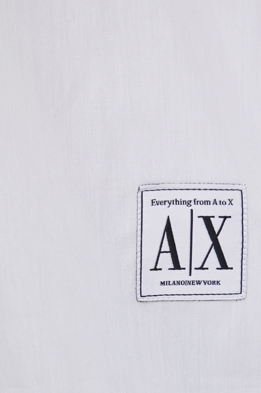

Хлопковая рубашка Armani Exchange женская цвет белый relaxed со стойкой