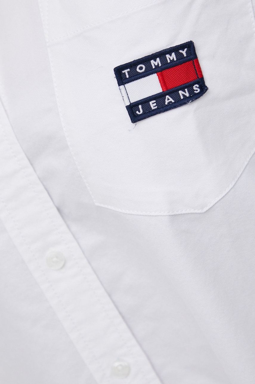 

Бавовняна сорочка Tommy Jeans жіноча колір білий relaxed класичний комір