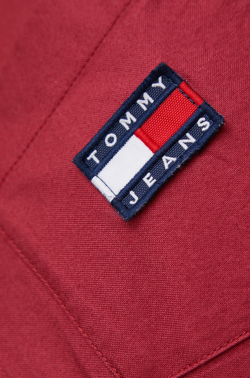 

Бавовняна сорочка Tommy Jeans жіноча колір бордовий relaxed класичний комір