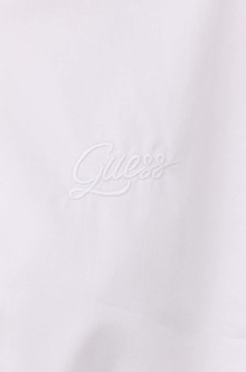 

Хлопковая рубашка Guess женская цвет белый relaxed классический воротник