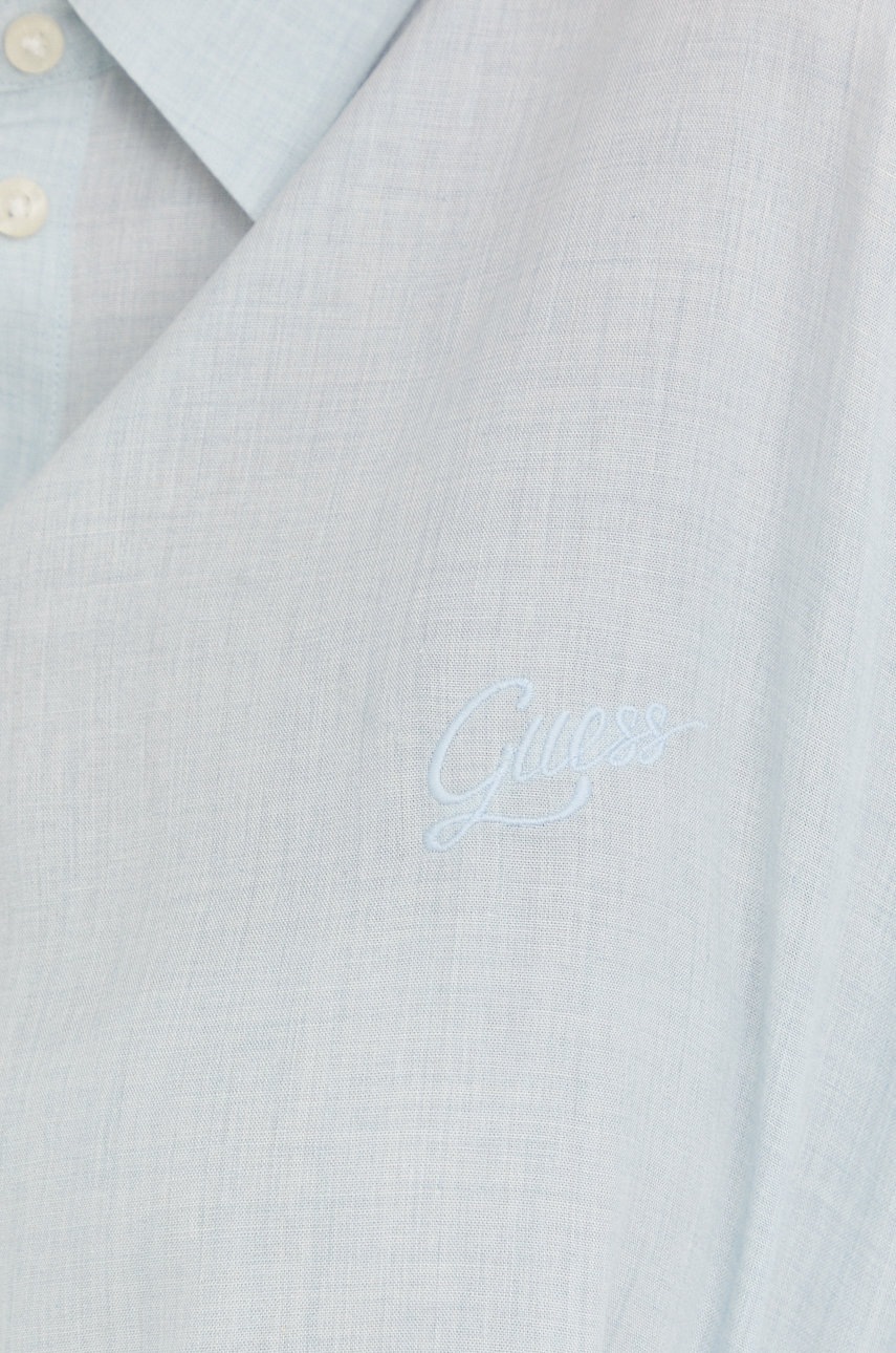 

Рубашка с примесью льна Guess женская relaxed классический воротник