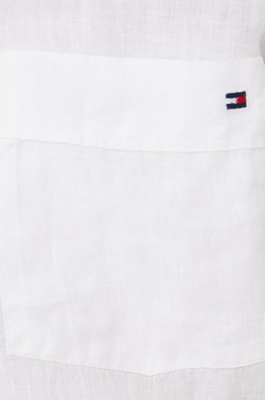 

Сорочка з льону Tommy Hilfiger жіноча колір білий relaxed класичний комір