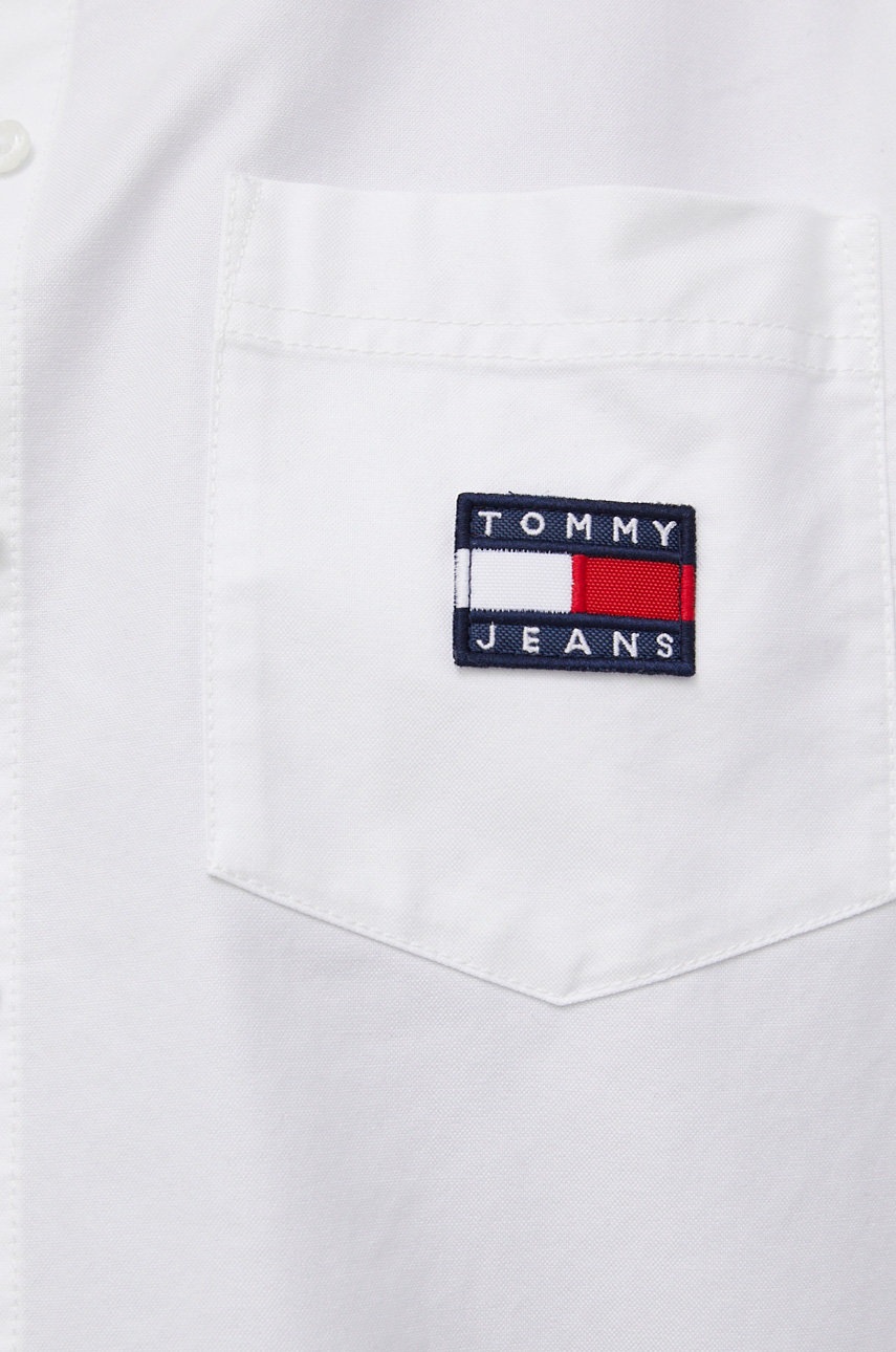 

Бавовняна сорочка Tommy Jeans жіноча колір білий relaxed класичний комір