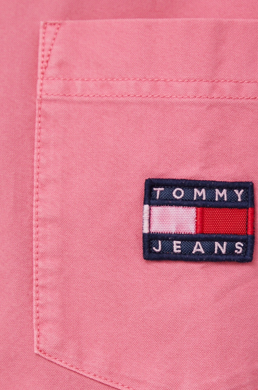 

Бавовняна сорочка Tommy Jeans жіноча колір рожевий relaxed класичний комір
