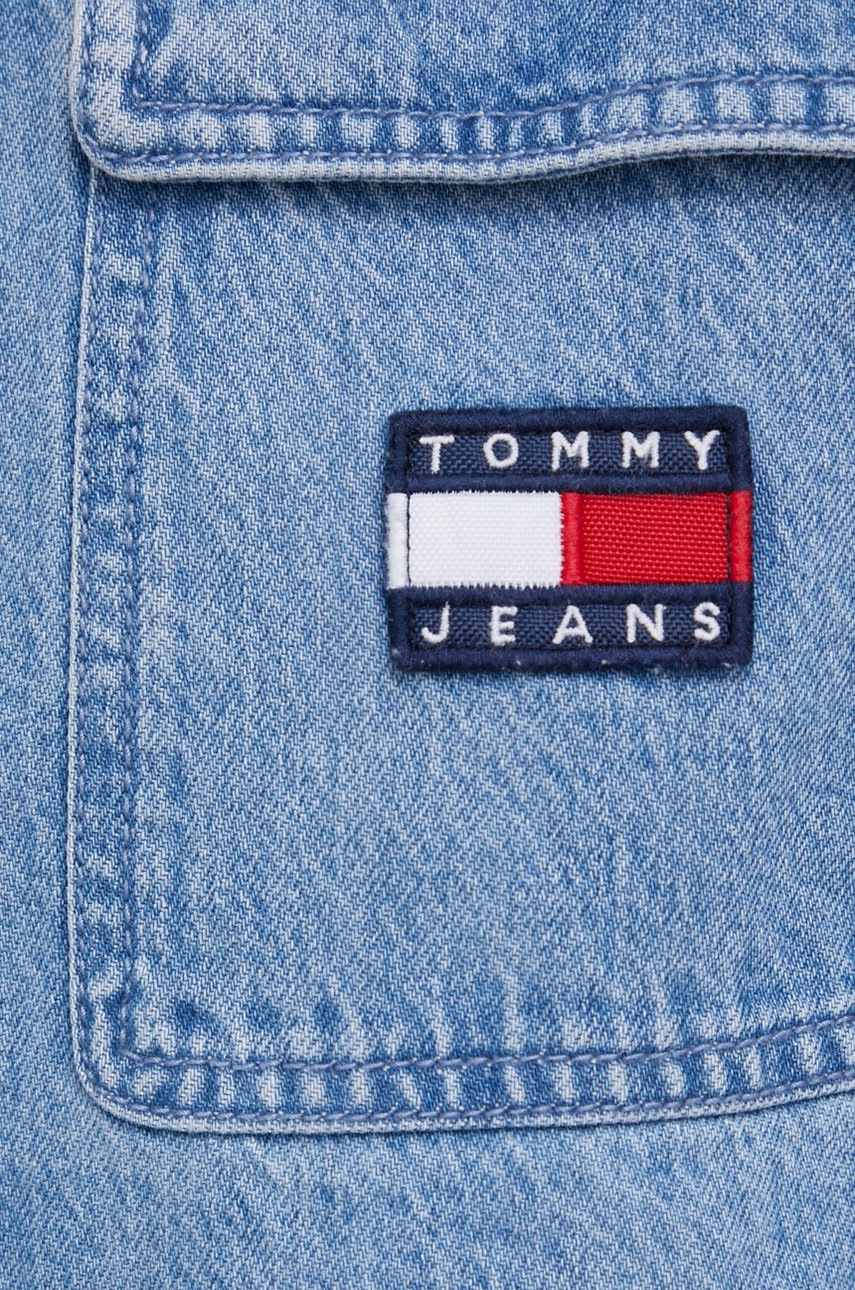 

Хлопковая джинсовая рубашка Tommy Jeans женская regular классический воротник