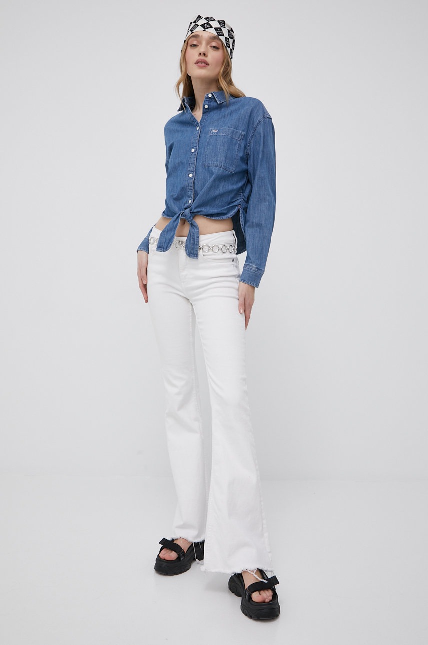 

Джинсовая рубашка Tommy Jeans женская relaxed классический воротник