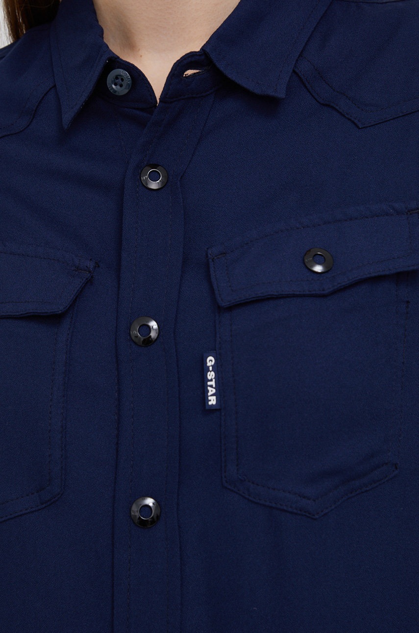 

Сорочка G-Star Raw жіноча колір синій regular класичний комір