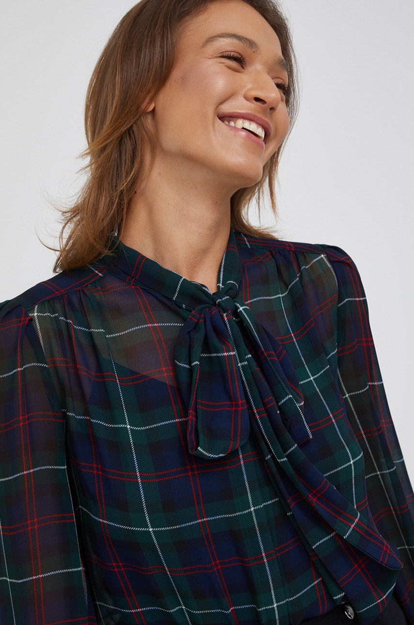 

Рубашка Lauren Ralph Lauren женская цвет зелёный regular классический воротник