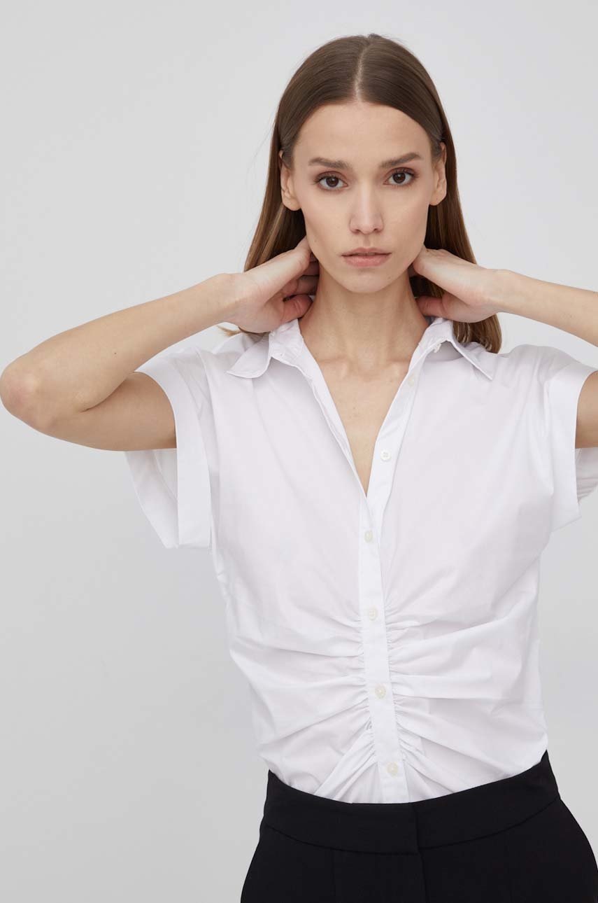 

Риза Lauren Ralph Lauren дамска в бяло със стандартна кройка с класическа яка, Бял