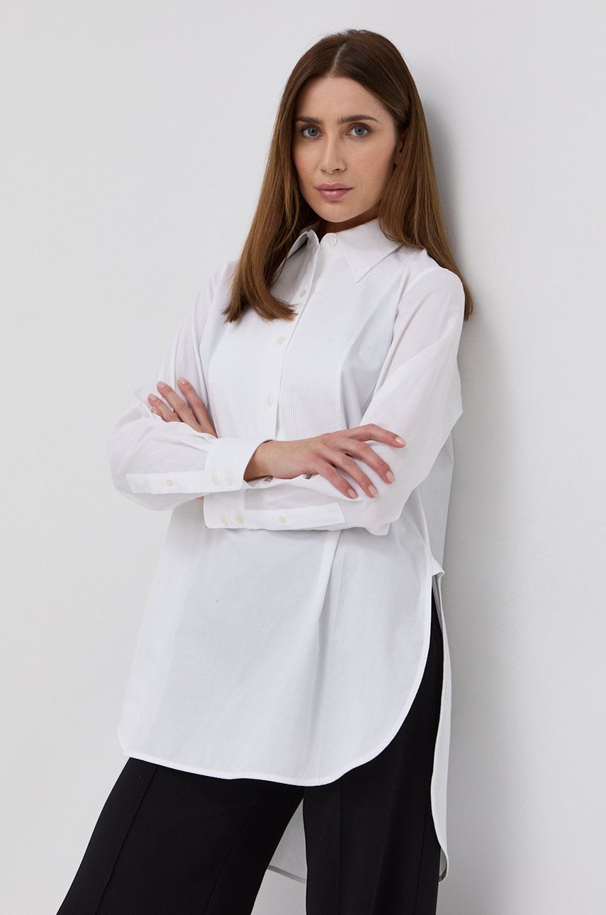 Victoria Beckham Bluză din bumbac femei, culoarea alb, material neted answear imagine noua