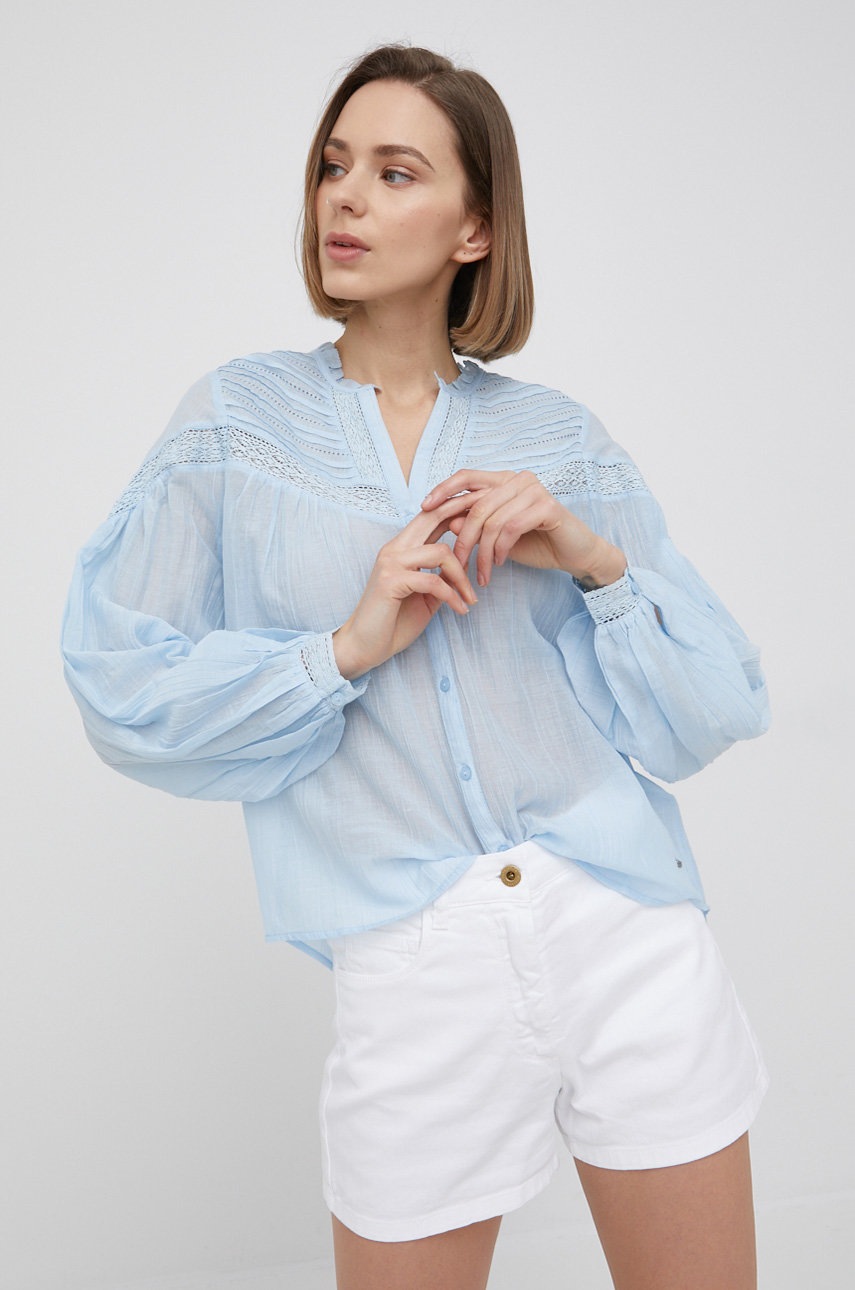 

Риза Pepe Jeans Nan дамска със стандартна кройка, Син