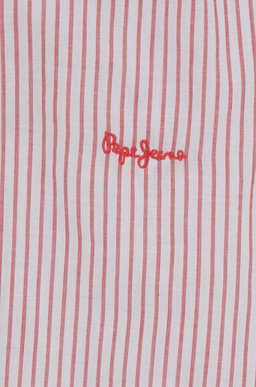 

Хлопковая рубашка Pepe Jeans Hilary женская цвет красный regular классический воротник