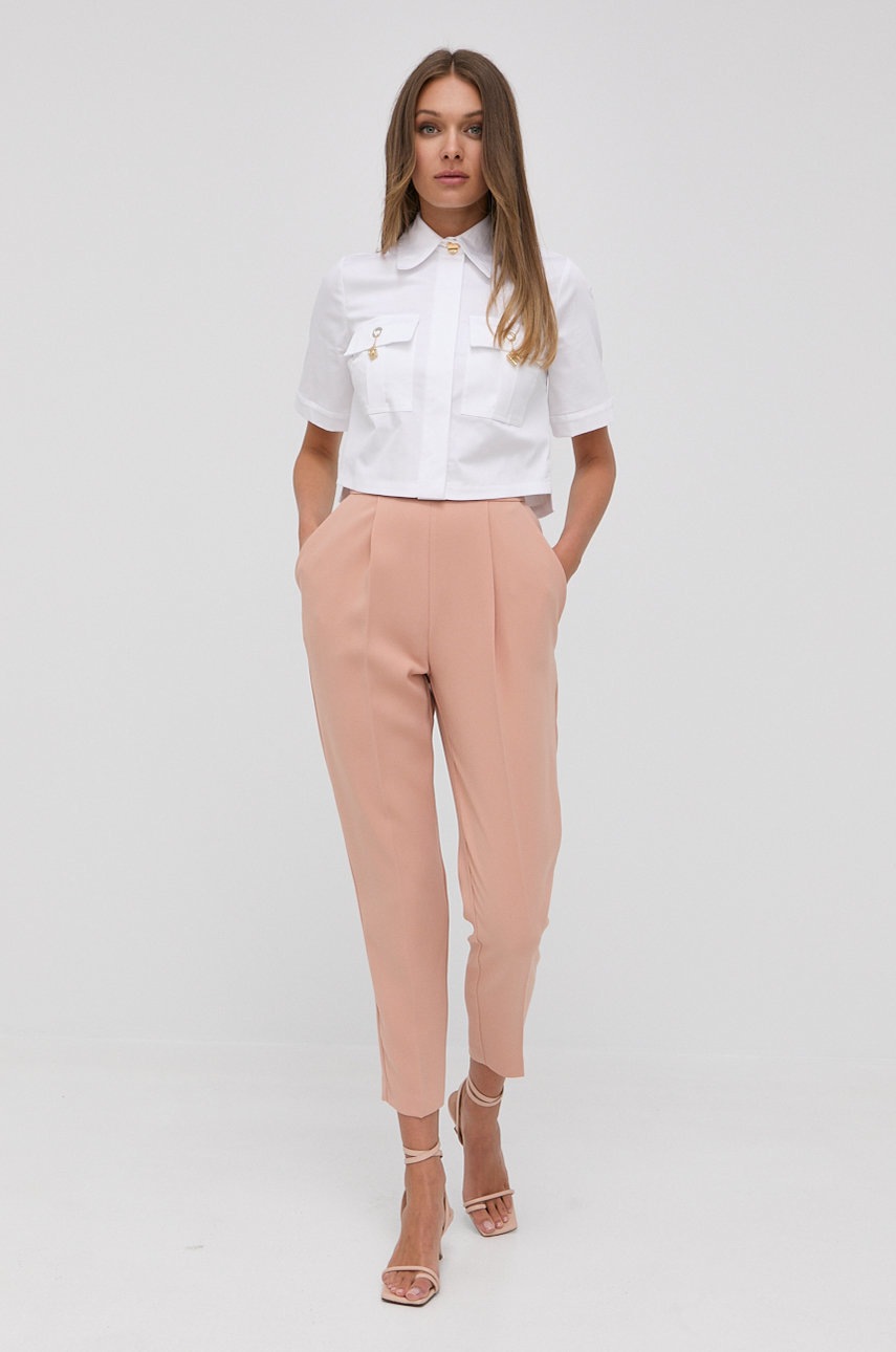 

Сорочка Elisabetta Franchi жіноча колір білий regular класичний комір