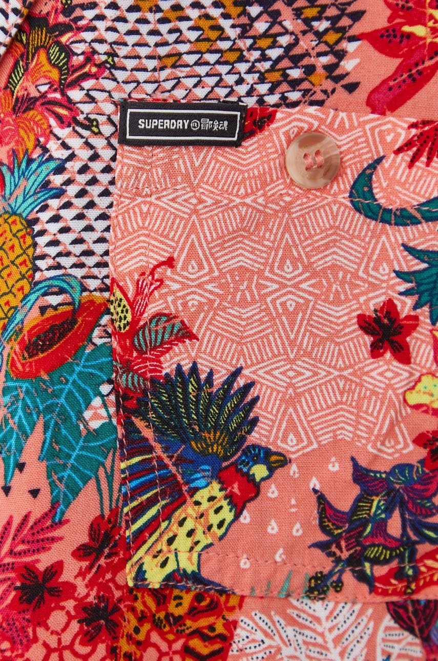 

Рубашка Superdry женская цвет оранжевый relaxed классический воротник