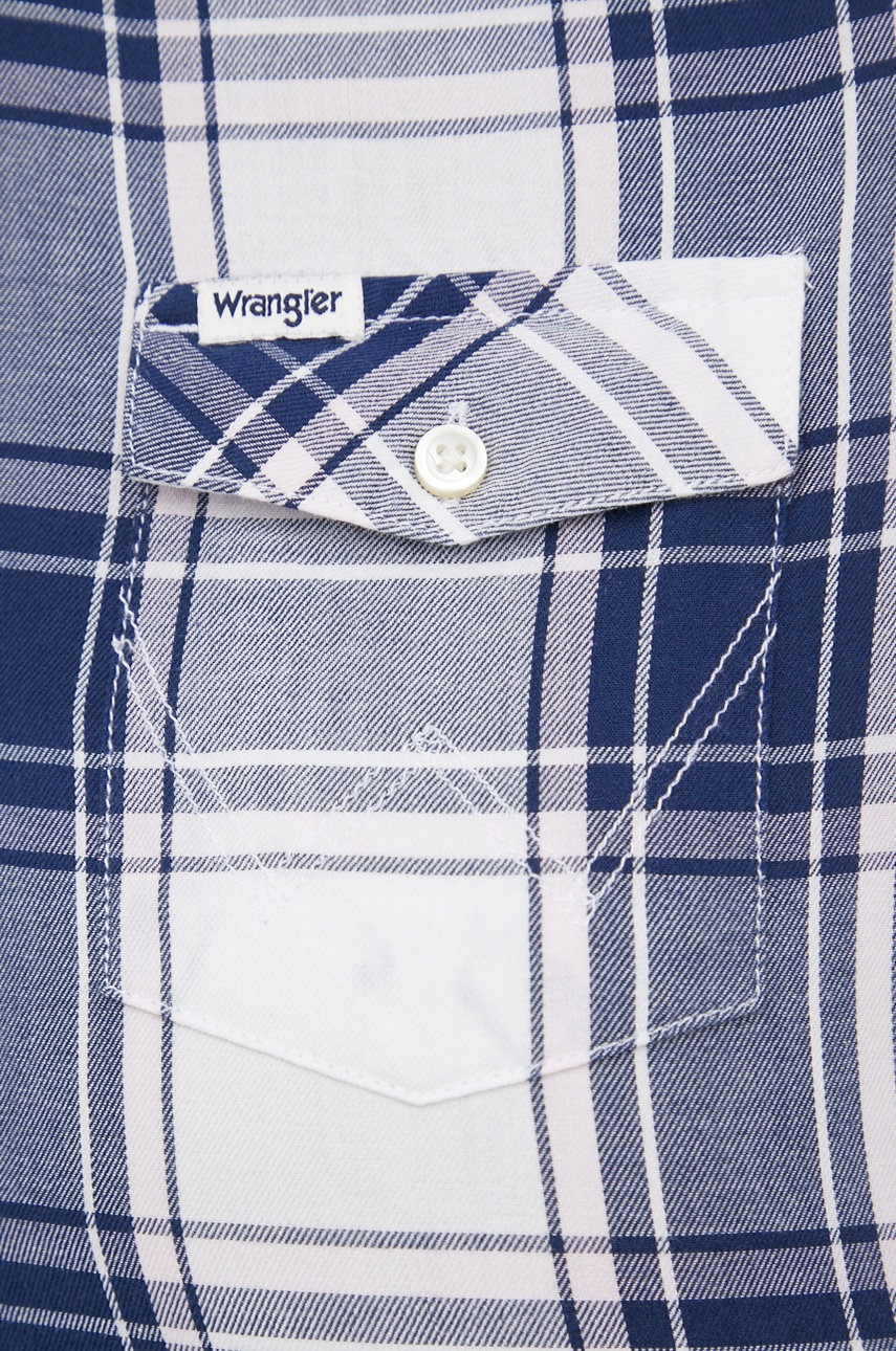 

Бавовняна сорочка Wrangler жіноча колір рожевий slim класичний комір