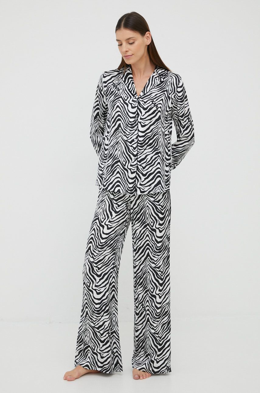 Pyžamová košile Karl Lagerfeld dámská - vícebarevná -  100 % Viskóza